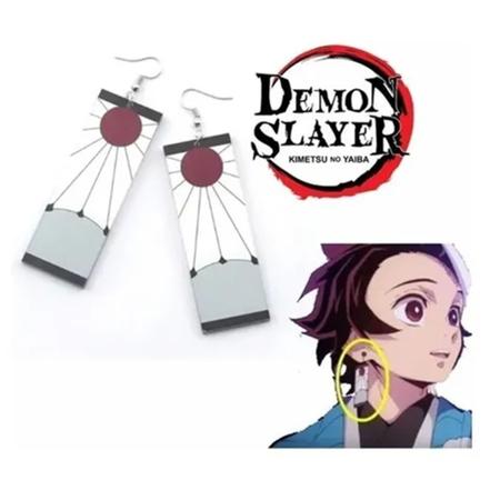 Par De Brincos Acrílico Anime Demon Slayer Kamado Tanjiro - Hanafuda -  Envio Rápido no Brasil
