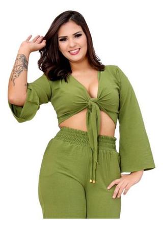 Calca cintura alta com cropped sales