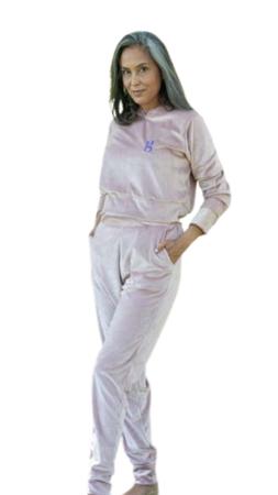Imagem de Conjunto Calça e  Cropped com Touca em Plush Pijama de Plush