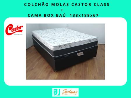 Imagem de Conjunto Cama Box Baú Casal + Colchão Castor Molas Class 138x188x67