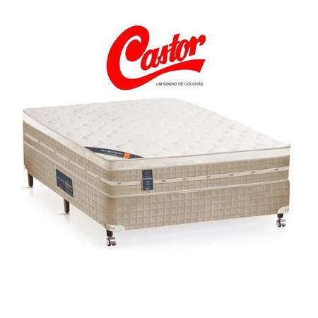 Imagem de Conjunto Cama Box Casal Colchão Castor Premium Tecnopedic 138x188x70 (Linha Luxo)