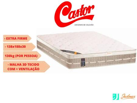 Imagem de Conjunto Cama Box Casal Colchão Castor Premium Tecnopedic 138x188x70 (Linha Luxo)