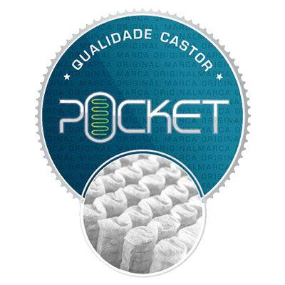 Imagem de Conjunto Cama Box - Colchão Light Stress Molas Pocket Plush One Face Castor