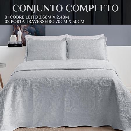 Imagem de Conjunto Cama Casal Queen Size Glamour Bordada Dupla Face 03