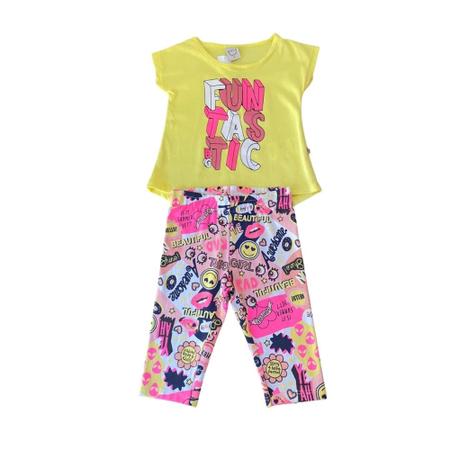 Calça Legging Infantil Feminina Boca Grande Vermelha - Otoni Store