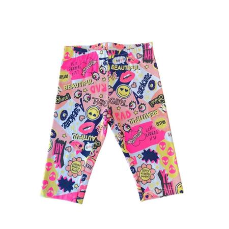 Calça Legging Infantil Feminina Boca Grande Vermelha - Otoni Store