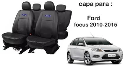 Imagem de Conjunto Capas Couro Ford Focus 2011-2015 + Volante e Chaveiro - Proteção Total