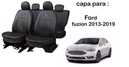 Imagem de Conjunto Capas Couro Ford Fusion 2017-2019 + Volante e Chaveiro - Personalize Agora