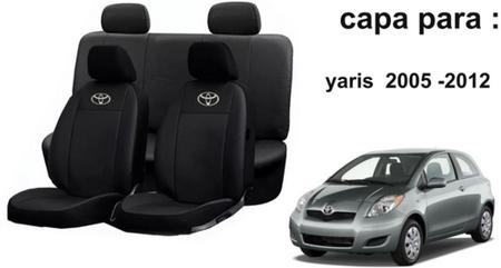 Imagem de Conjunto Capas de Couro Toyota Yaris 2012 + Capa de Volante + Chaveiro Toyota