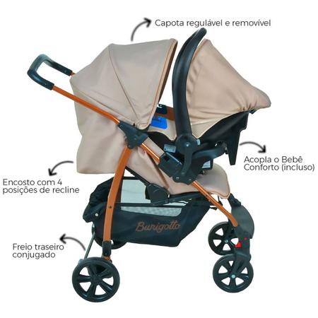 Conjunto Carrinho + Bebê Conforto Ecco Travel System Burigotto