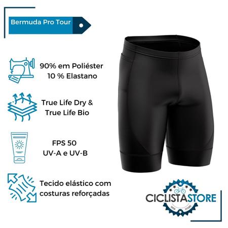 Imagem de Conjunto Ciclismo Masculino Bermuda e Camisa Caloi Preto Proteção UV 50+