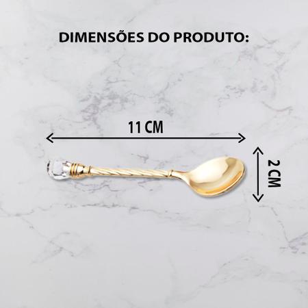 Imagem de Conjunto colher para café zamac dourada 6 peças lyor