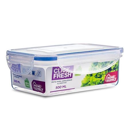 Imagem de Conjunto Com 10 Potes Herméticos 500Ml Click Fresh