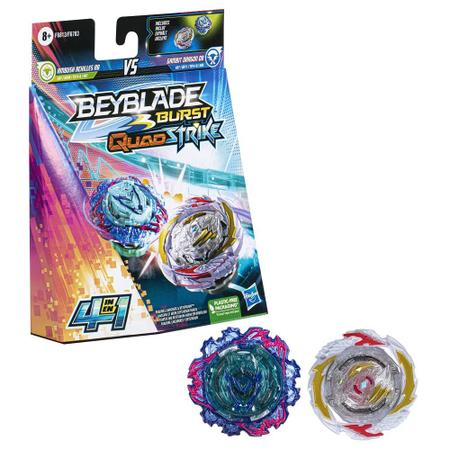 Conjunto com 2 BeyBlade Burst QuadStrike - Ambush Achilles A8 Vs Gambit  Dragon D8 - Hasbro - Pião de Batalha - Magazine Luiza