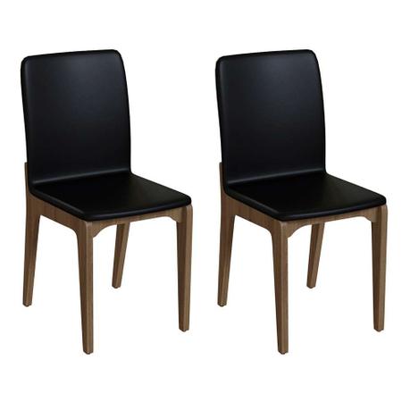 Imagem de Conjunto com 2 Cadeiras Darwin Preto e Freijó