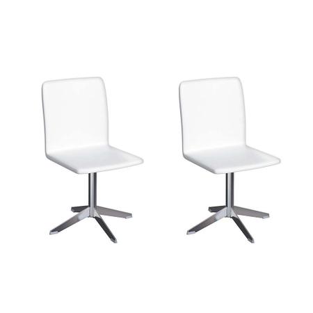 Imagem de Conjunto com 2 Cadeiras de Jantar Dorian Branco e Cromado