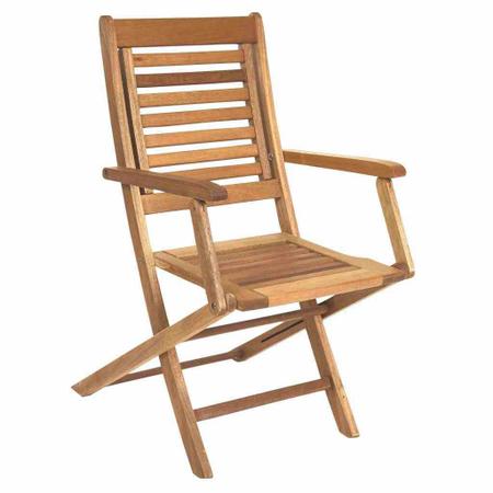 Imagem de Conjunto com 2 Cadeiras Dobráveis Parati com Braços em Madeira Mestra Móveis