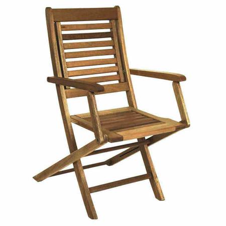 Imagem de Conjunto com 2 Cadeiras Dobráveis Parati com Braços em Madeira Mestra Móveis