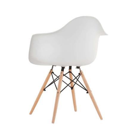 Imagem de Conjunto com 2 Cadeiras Eames Eiffel com Braços Base Madeira Branco