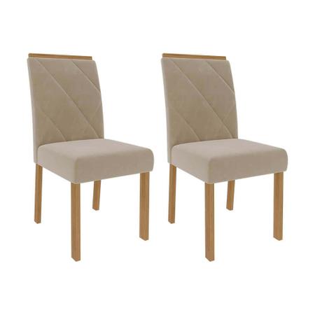 Imagem de Conjunto com 2 Cadeiras Fernanda Cimol com Espuma - Madeira Nude