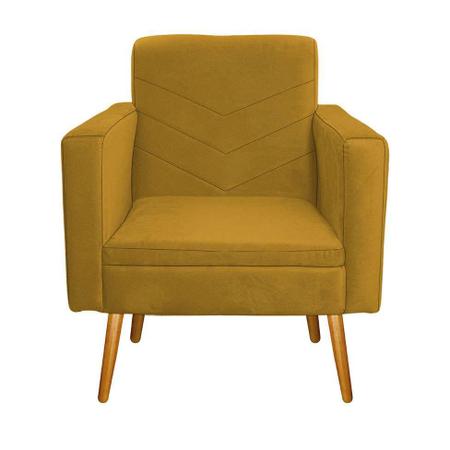 Imagem de Conjunto com 2 Poltronas Ruanda Suede Mostarda e Mel