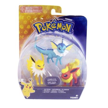 Conjunto Com 3 Pokemons Coleção Ash Boneco Brinquedo Pokemon em