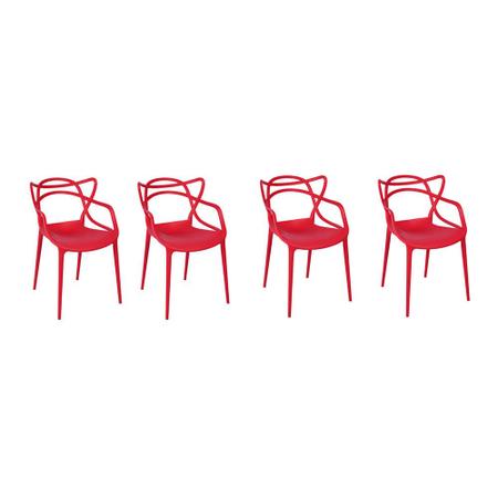 Imagem de Conjunto com 4 Cadeiras Allegra - Vermelho