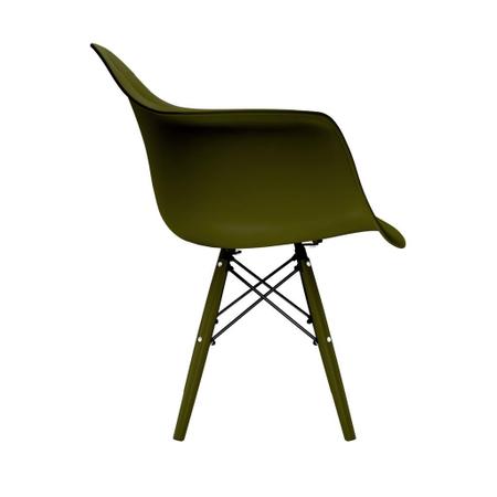Imagem de Conjunto Com 4 Cadeiras Eames Com Braço Musgo Empório Tiffany Base Em Polipropileno