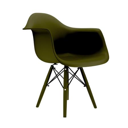 Imagem de Conjunto Com 4 Cadeiras Eames Com Braço Musgo Empório Tiffany Base Em Polipropileno