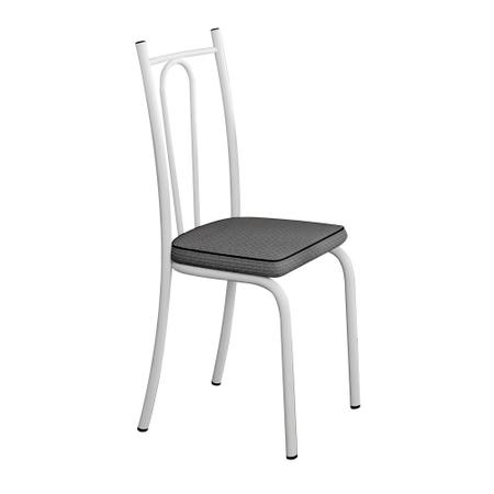 Imagem de Conjunto Com 4 Cadeiras Tubular Europa 123 Branco Assento Platina Artefamol