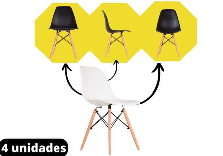 Imagem de Conjunto com 4 unidades Cadeira Eames Para Salão Recepção Manicure Sala Pés Palito Eiffe