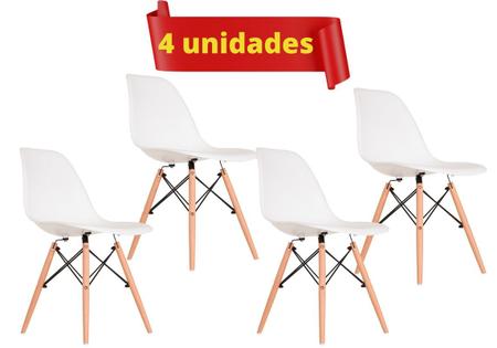 Imagem de Conjunto com 4 unidades Cadeira Eames Para Salão Recepção Manicure Sala Pés Palito Eiffe