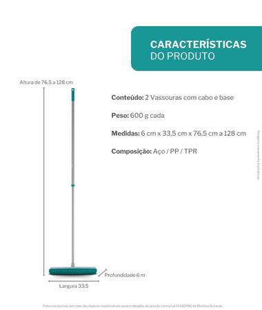 Imagem de Conjunto Com 4 Vassoura Emborrachada 2 em 1 Vira Rodo Flash Limp