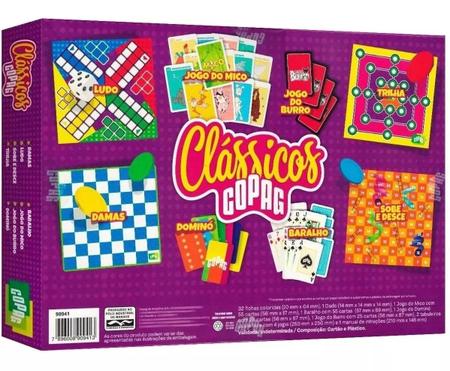 Jogo Classico Tabuleiro Dama, Trilha, Ludo, Sobe Desce Kit - R$ 41,9