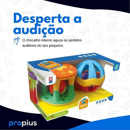 Imagem de Conjunto Com Torre e Bola Chocalho Crianças Bebê Presente Jogo Kit Infantil Menino Menina Colorida Divertida Audição