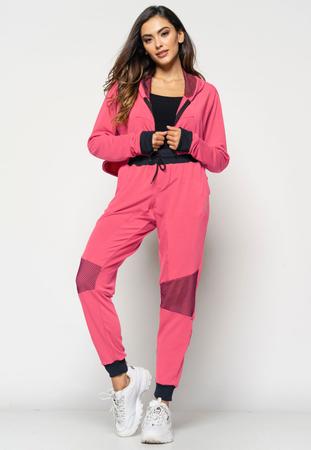 Conjunto Comfy Com Casaco Cropped e Jogger Moletinho Rosa