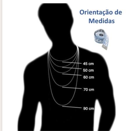 Imagem de Conjunto Cordão Prata 70Cm 2Mm Masculina Pulseira Grumet 2Mm