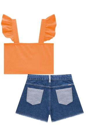 Imagem de Conjunto Cropped e Shorts em Jeans Lilimoon 66912