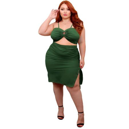 Cropped e saia midi plus sale size