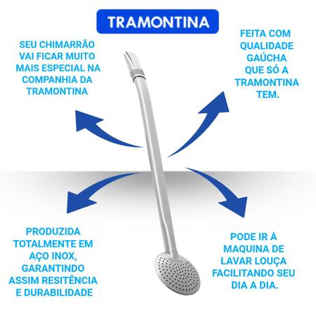 Imagem de Conjunto Cuia Térmica Com Bomba de Chimarrão  Tramontina em Inox Azul