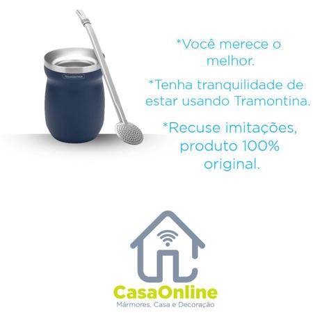 Imagem de Conjunto Cuia Térmica Com Bomba de Chimarrão  Tramontina em Inox Azul