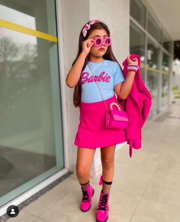 Conjunto Barbie Infantil Menina Moda Blogueirinha Roupas Top