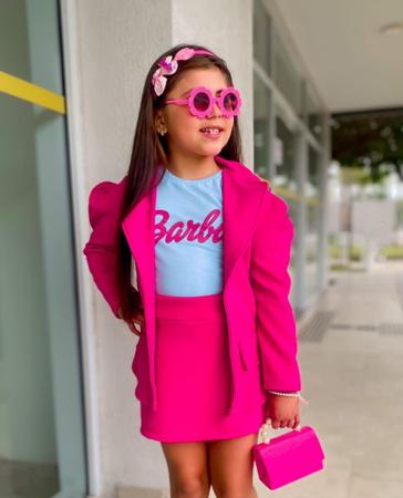 Conjunto Barbie Infantil Menina Moda Blogueirinha Roupas Top