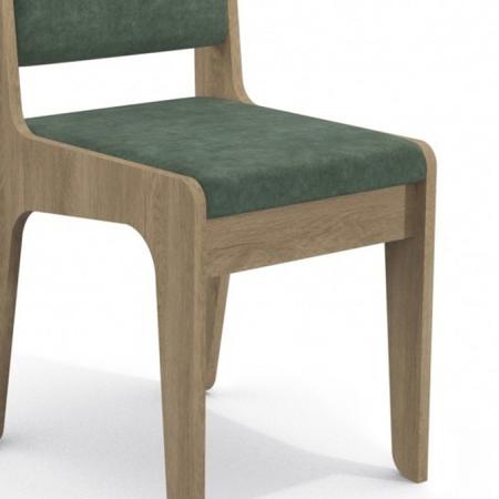Imagem de Conjunto de 2 Cadeiras de Madeira Nogal CAD103 Kappesberg Verde Amassado
