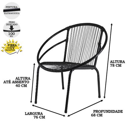 Imagem de Conjunto de 3 Cadeiras Eclipse de Área, Fibra Sintética, Varanda, Decor, Artesanal - PANERO 02