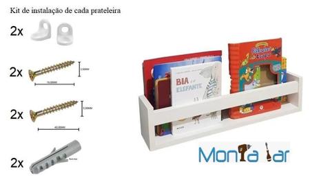 Conjunto De 3 Prateleira Montessoriana 50Cm - Monta Lar Imagem de Conjunto De 3 Prateleira Montessoriana 50Cm