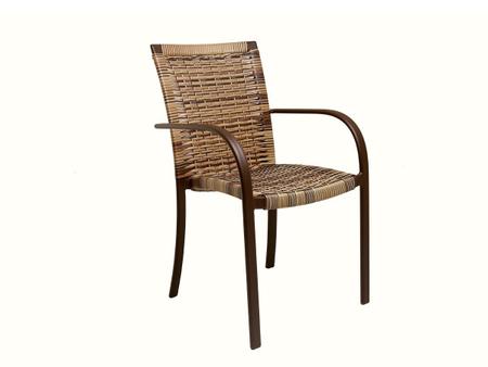 Imagem de Conjunto de 4 Cadeiras e Mesa com Ombrelone em Alumínio para Área, Piscina, Edícula