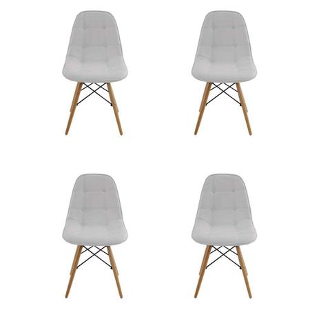 Imagem de Conjunto de 4 Cadeiras Eiffel Estofada Branca