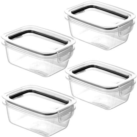 Conjunto de 4 Potes Herméticos para Marmita Saudável 550ml - Plasútil Imagem de Conjunto de 4 Potes Herméticos para Marmita Saudável 550ml