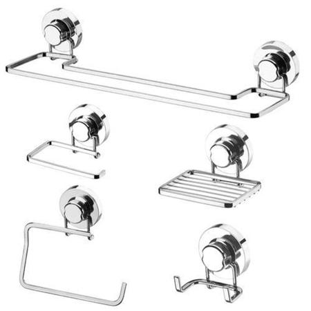 Imagem de Conjunto de 5 peças schmitt para banheiro com ventosa cromado